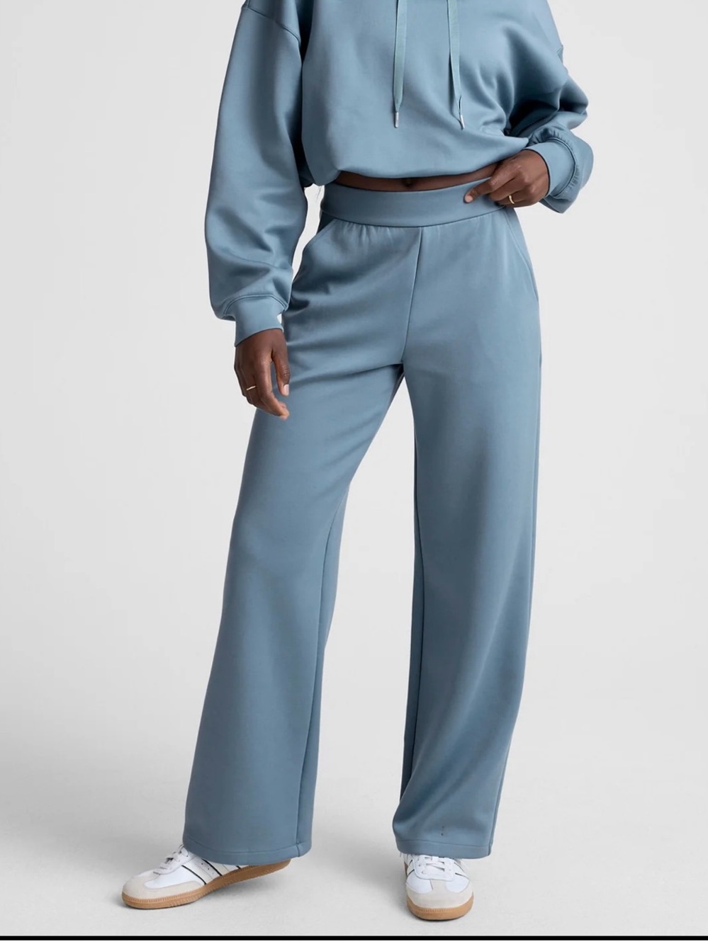 Beyond Yoga Wide-Leg Sweatpants in Dusty Blue